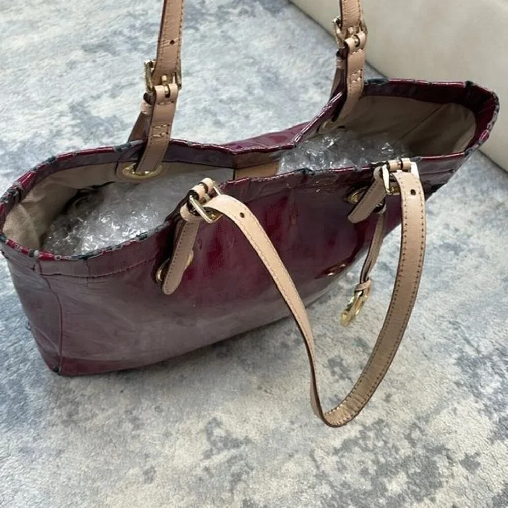 MICHAEL Michael Kors Jet Set Patent Leather Peony Tote Bag Logo DIY